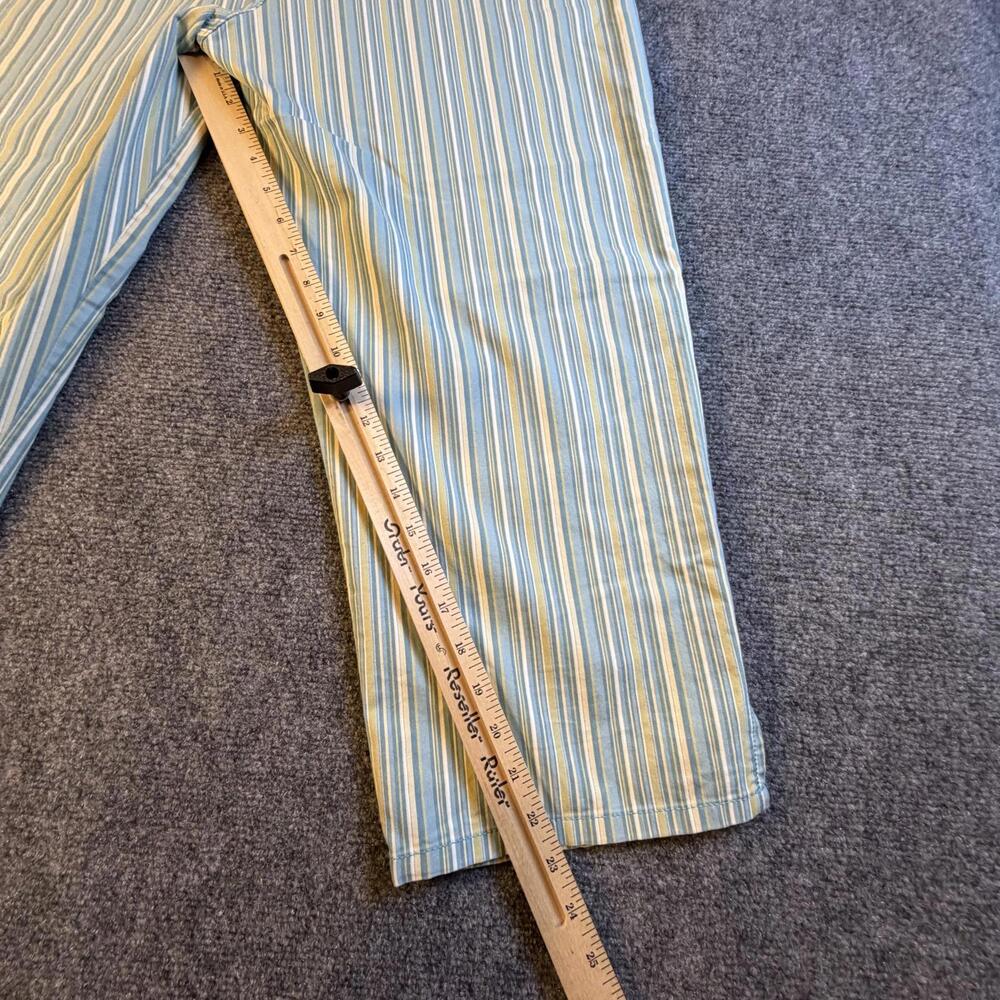 Gloria Vanderbilt Amanda Crop Pants Blue Striped High Rise Straight Leg 12 #936 - Picture 5 of 9